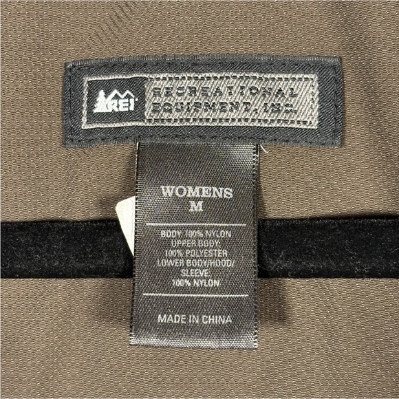 REI Jacket Womens Medium Brown Hooded Zip Serpa Lined Rain Element Outdoor Hiker - Picture 4 of 11